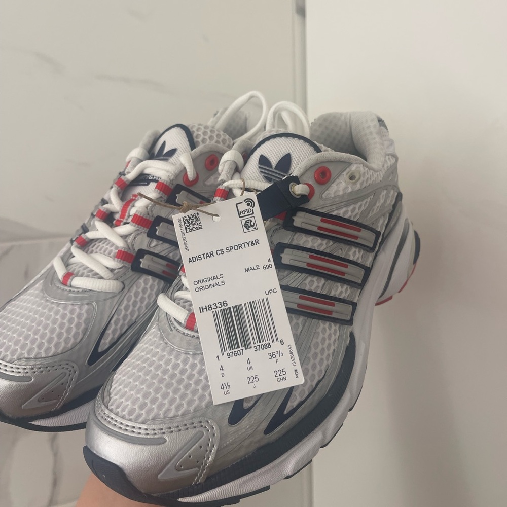 Adidas Women's White and Silver Sneakers - Picture 9 of 11